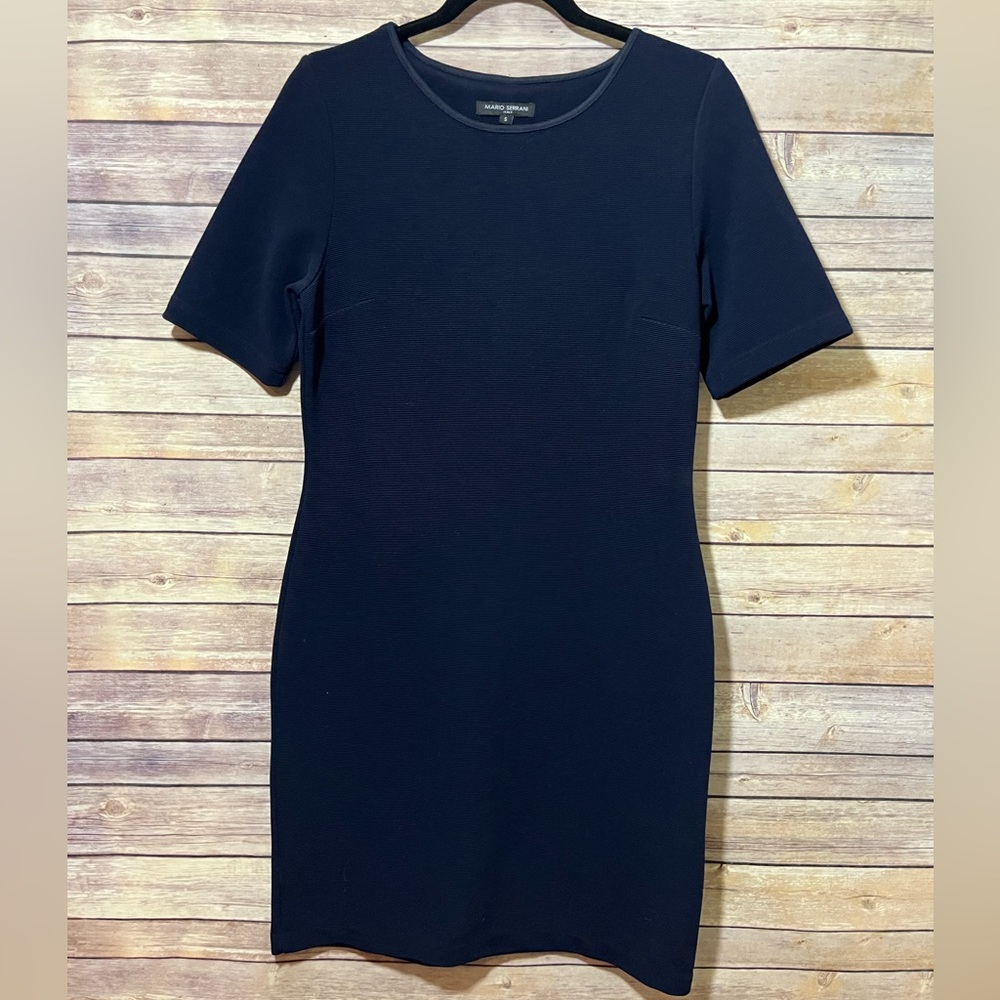 ⭐️ Mario Serrani Navy Blue Textured Dress Size Small